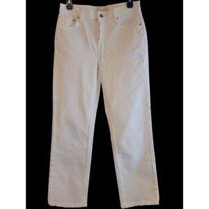 Stella Forest Anthropologie White Denim Jeans Straight Fit Size 8 (EU 38) 29x27